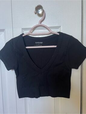 Garage black crop top